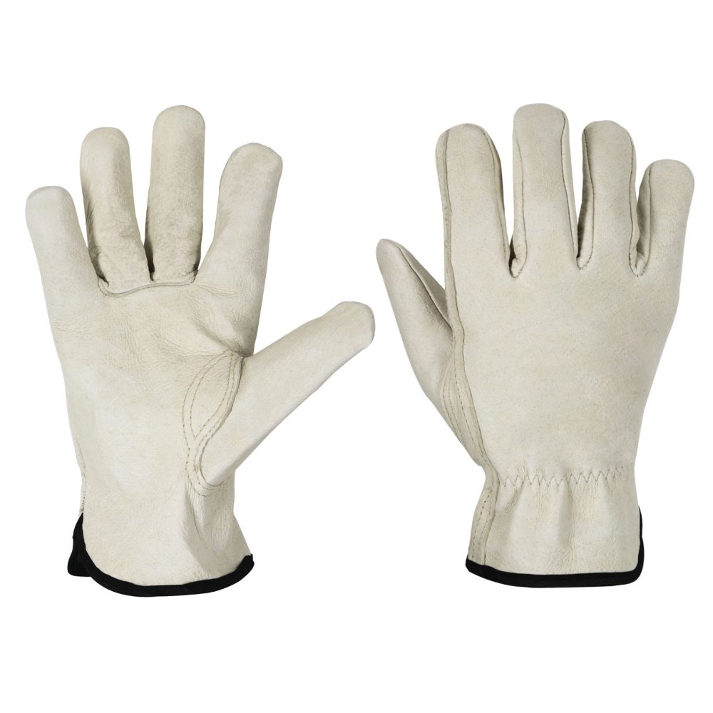 Vgo - 1 par de guantes de trabajo para invierno resistentes e  impermeables de cuero de cerdo con forro y aislamiento para temperaturas de  32°F o